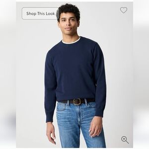 NWT J.Crew Factoey Men's Navy Blue Cotton crewneck sweater-tee Sz M $89.50